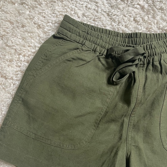 J. Crew Linen Blend Tie Waist Short Green Size XS - Picture 7 of 10